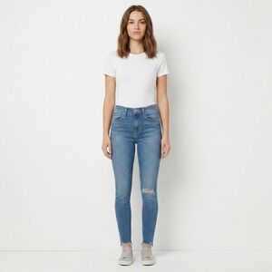 Hudson Womens Skinny‎ Jeans 25 Blue Distressed Raw Hem Made in USA Denim